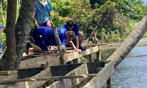 DN Colleges Group students working on a construction project in Saint Lucia