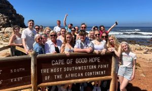 Students and staff from South Eastern Regional College at the Cape of Good Hope in South Africa